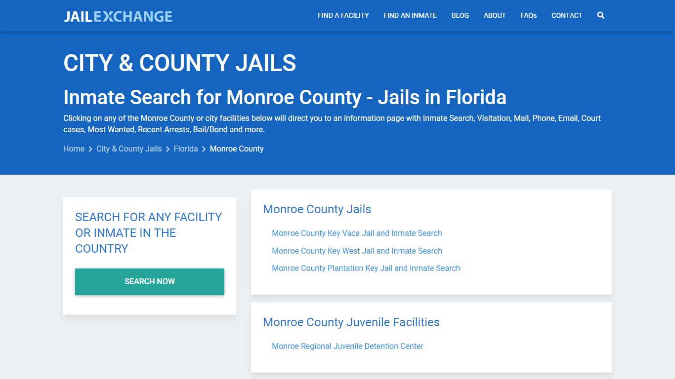 Inmate Search for Monroe County | Jails in Florida - Jail Exchange